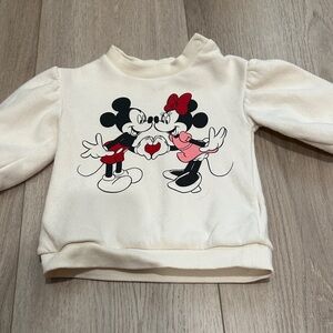 H&M Cream Kids Sweatshirt with Mickey & Minnie